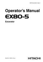 HITACHI EX80-5 EXCAVATOR OPERATORS MANUAL