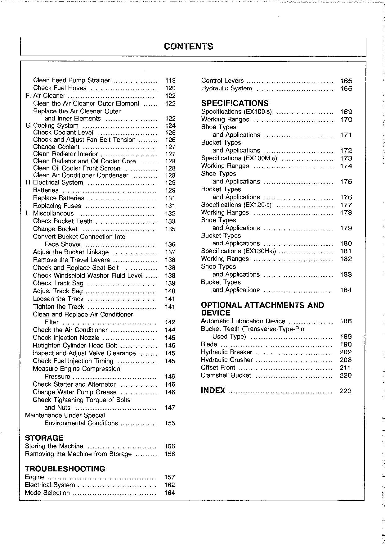 HITACHI EX100-5 EX100M-5 EX120-5 EX130H-5 EXCAVATOR OPERATORS MANUAL #2