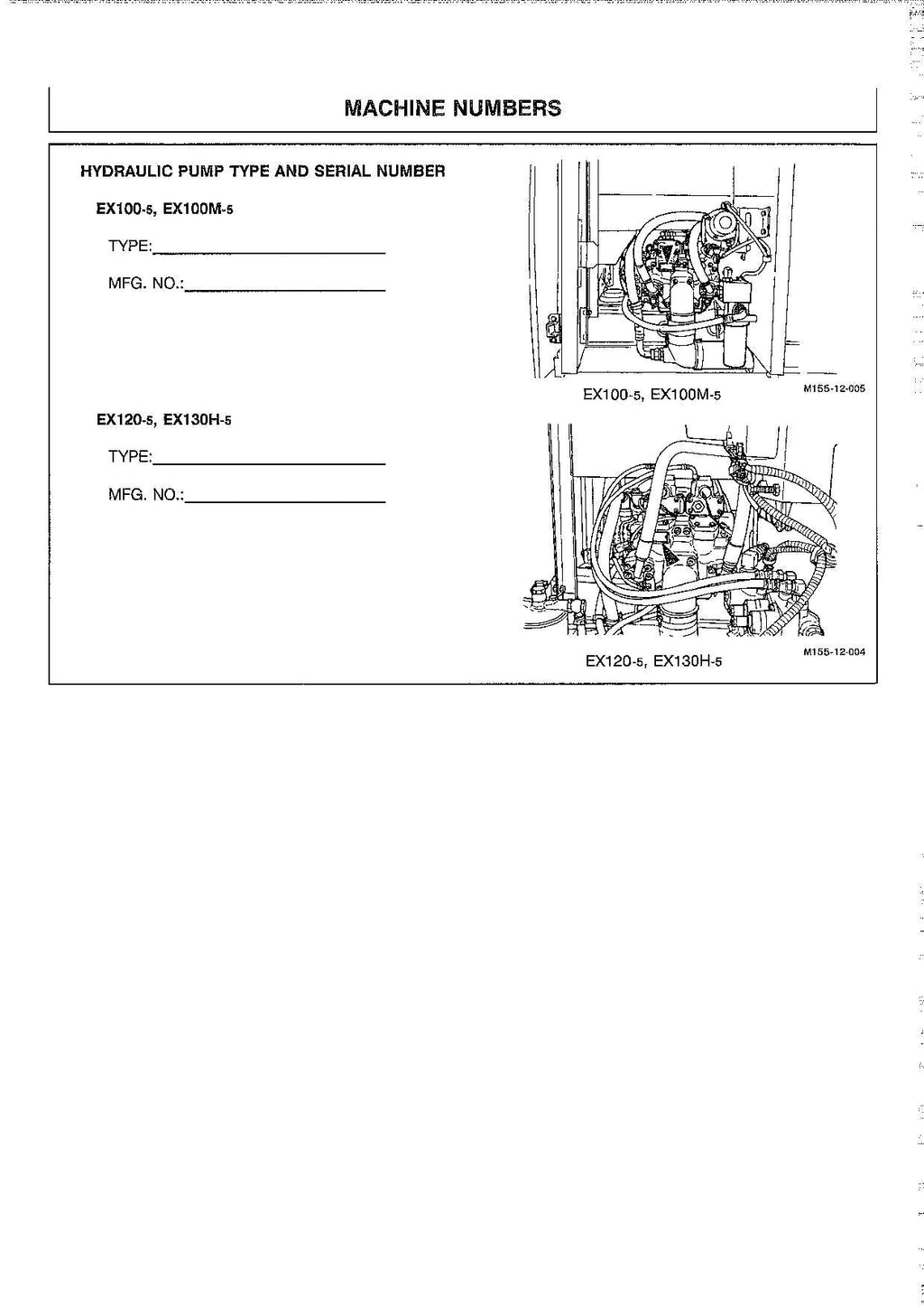 HITACHI EX100-5 EX100M-5 EX120-5 EX130H-5 EXCAVATOR OPERATORS MANUAL #2