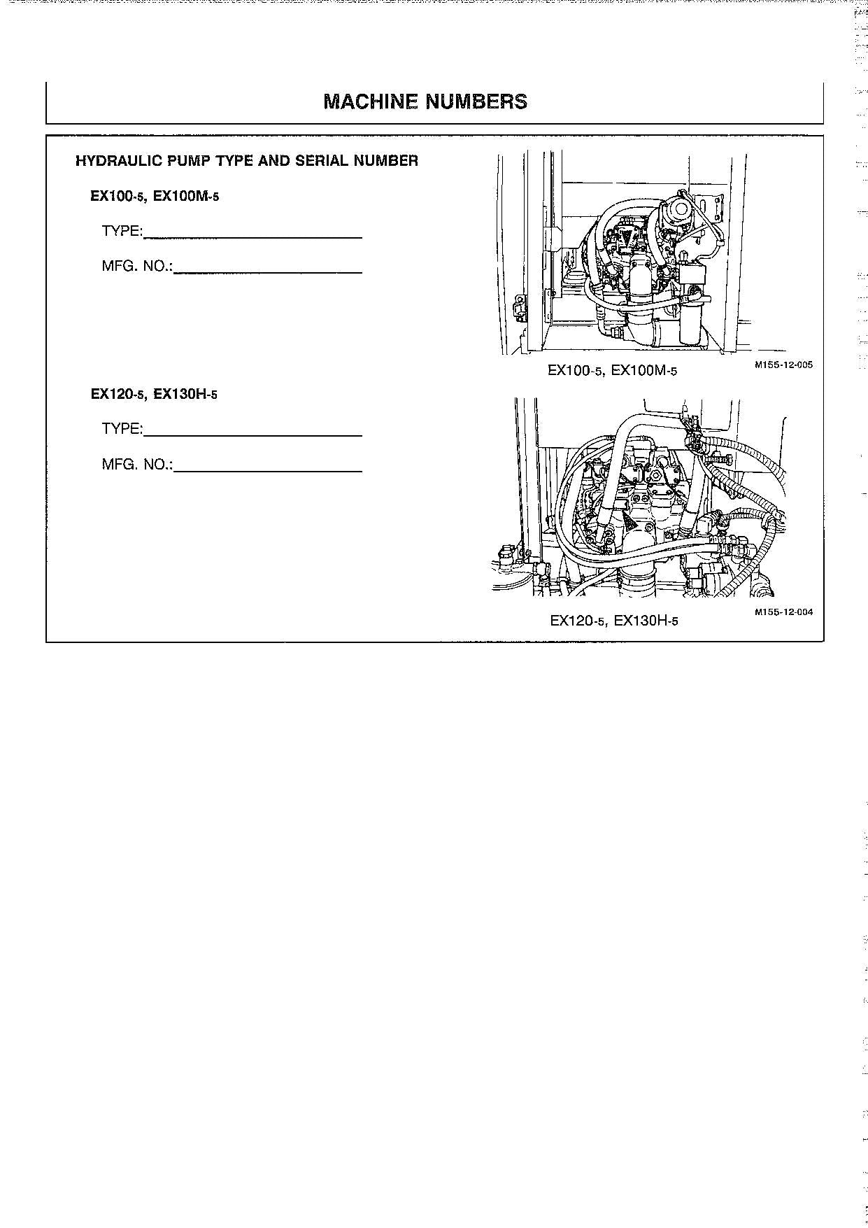 HITACHI EX100-5 EX100M-5 EX120-5 EX130H-5 EXCAVATOR OPERATORS MANUAL #2