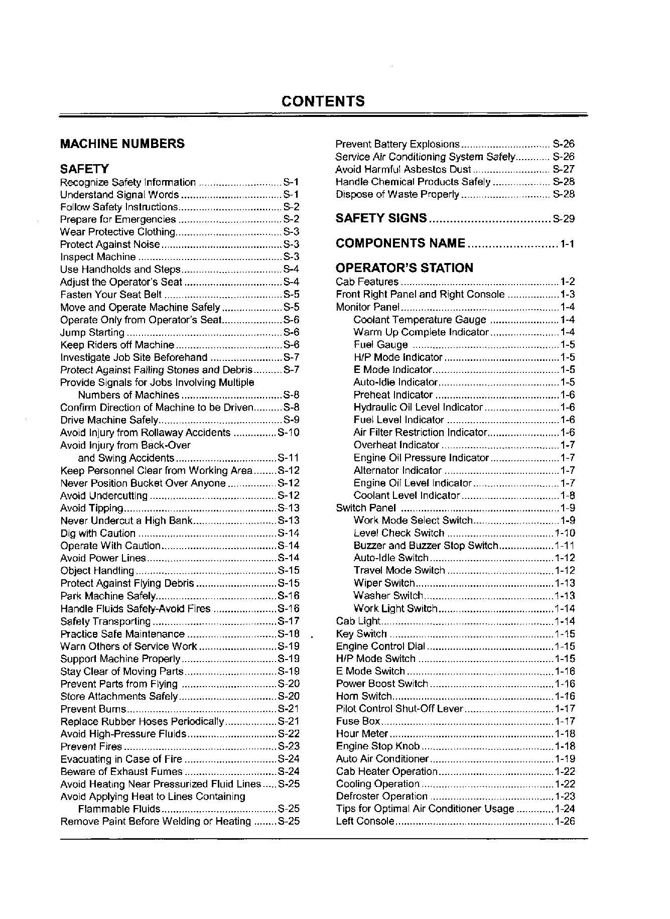 HITACHI EX135USR EXCAVATOR OPERATORS MANUAL