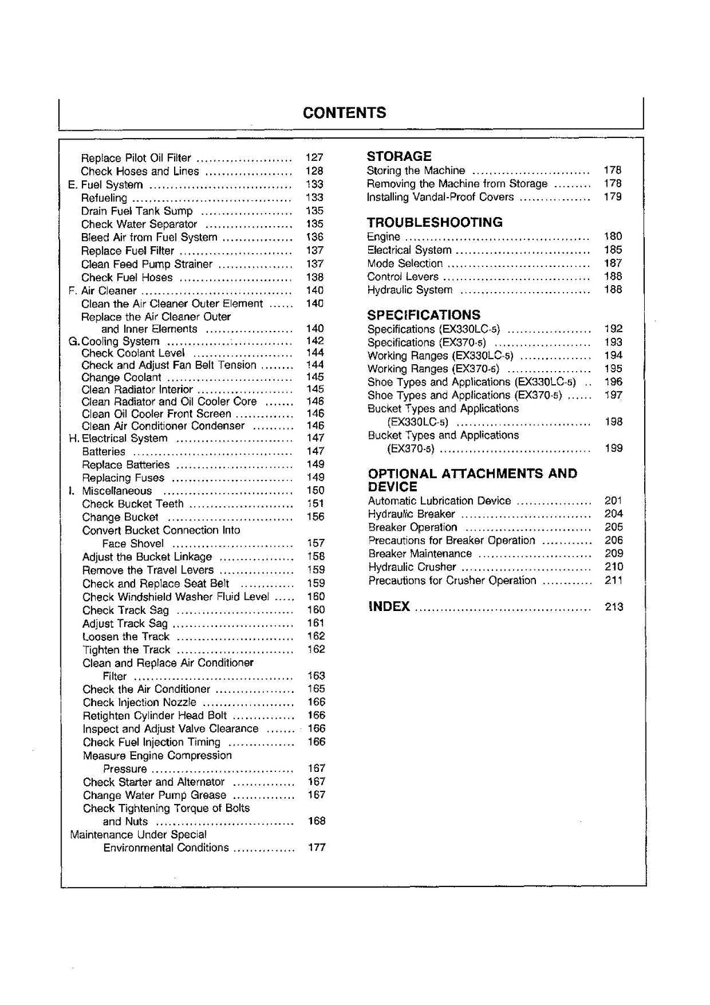 HITACHI EX330LC-5 EX370-5 EXCAVATOR OPERATORS MANUAL #1