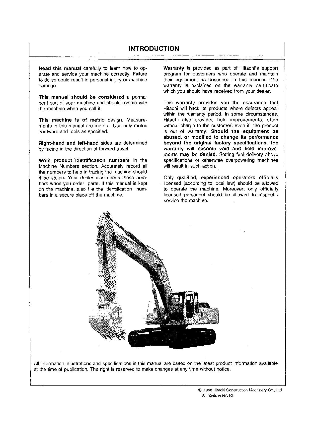 HITACHI EX330LC-5 EX370-5 EXCAVATOR OPERATORS MANUAL #1