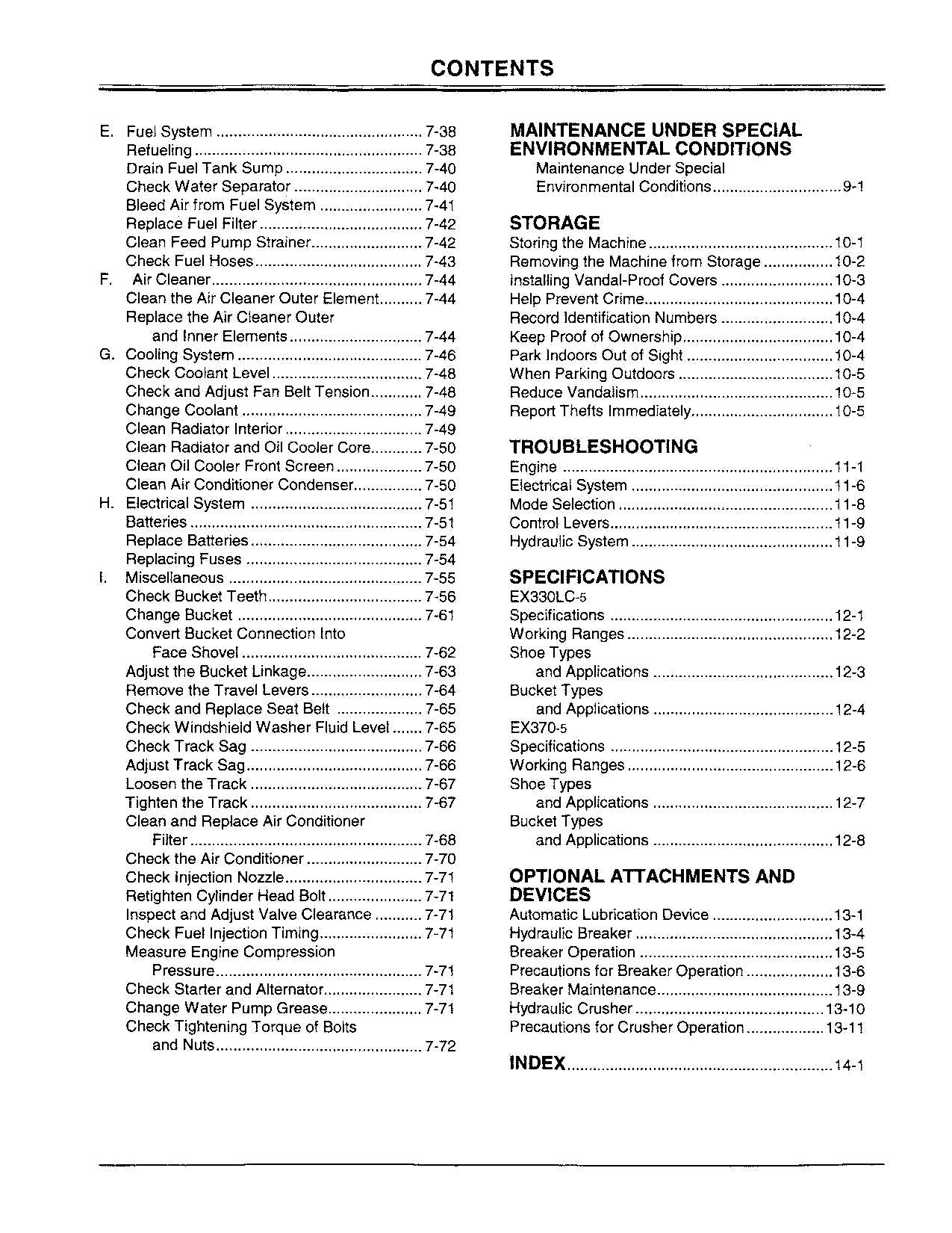 HITACHI EX330LC-5 EX370-5 EXCAVATOR OPERATORS MANUAL #2