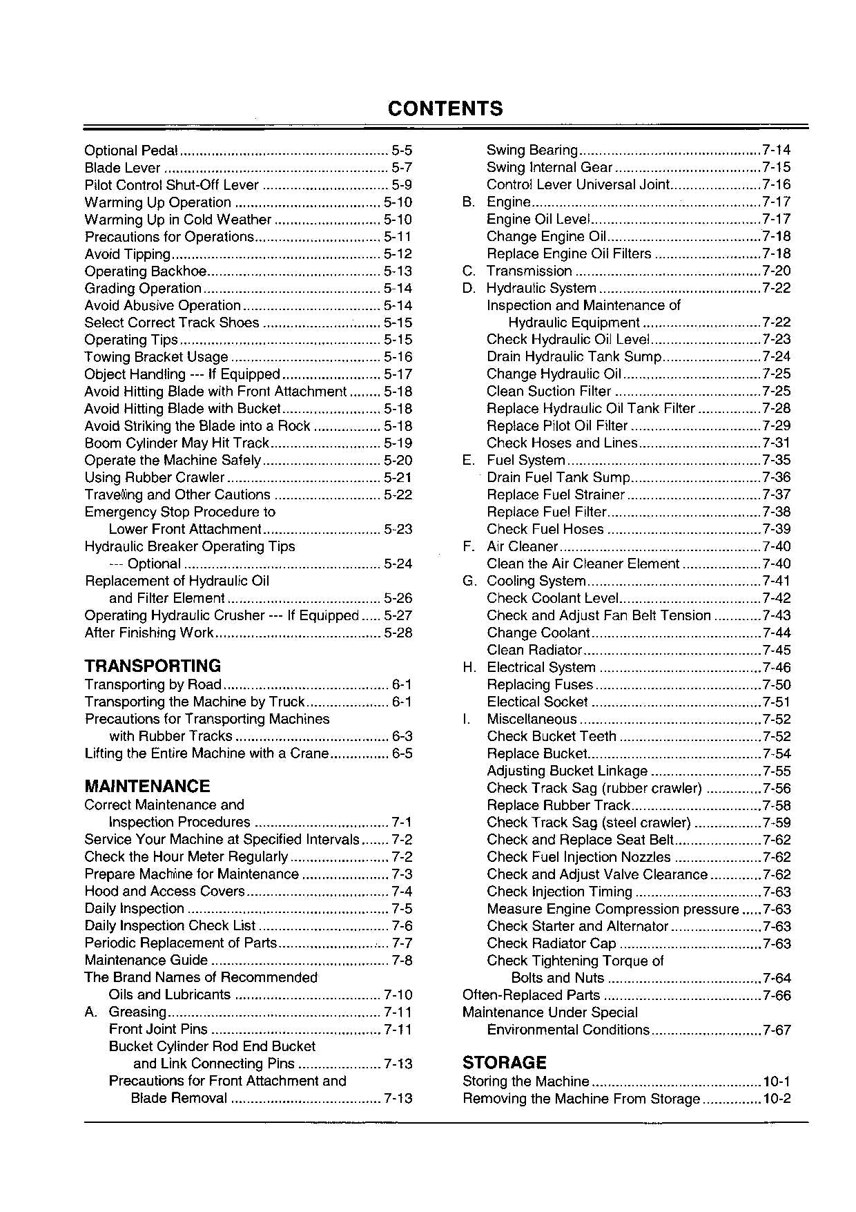 HITACHI EX17U EXCAVATOR OPERATORS MANUAL