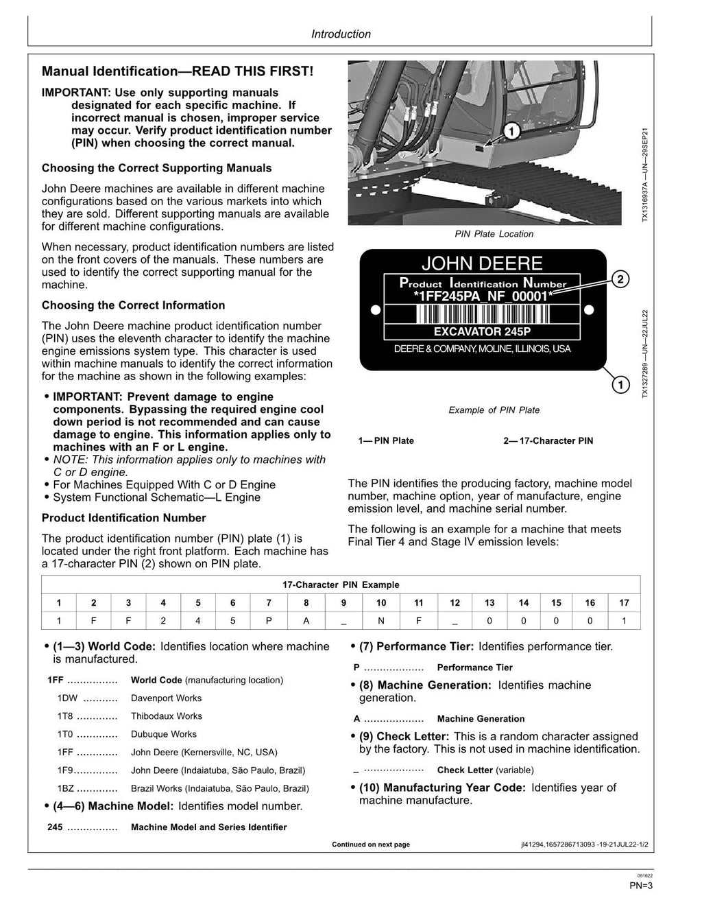 MANUAL DEL OPERADOR DE LA EXCAVADORA JONH DEERE 245 P