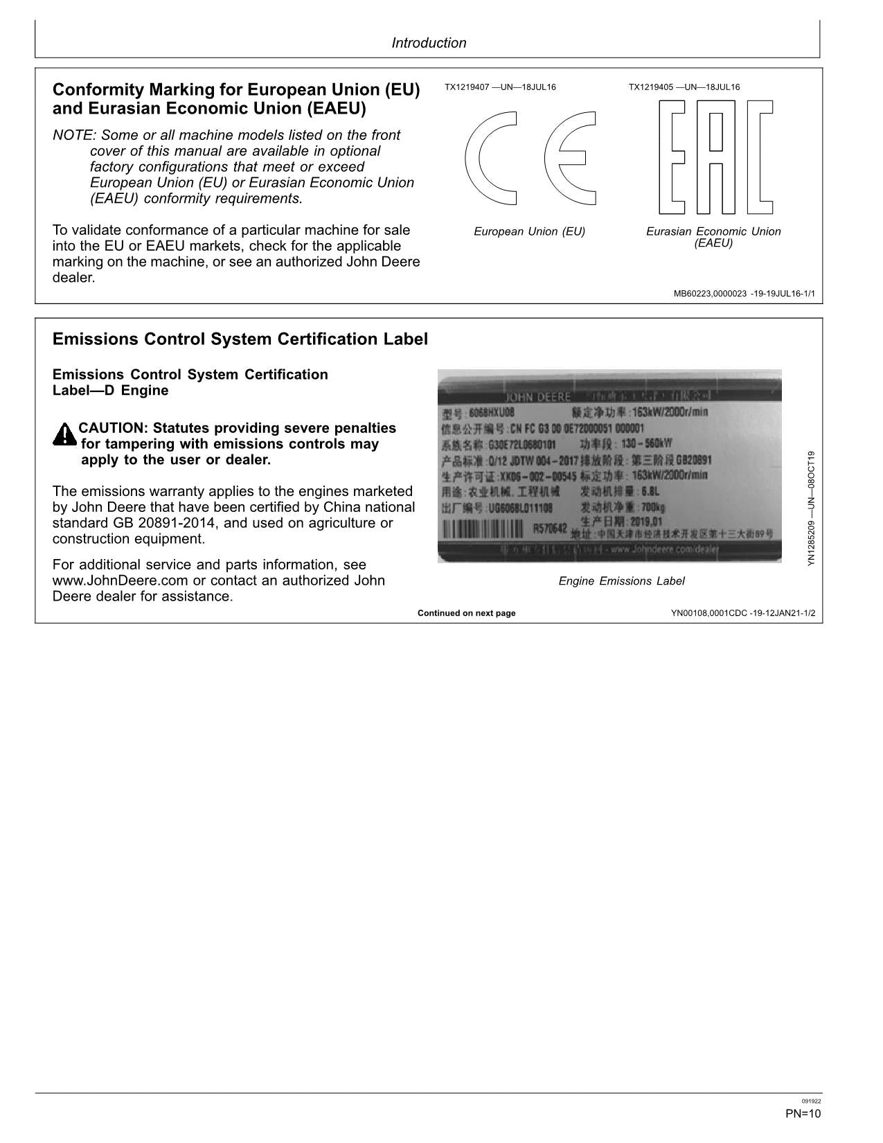 MANUAL DEL OPERADOR DE LA EXCAVADORA JONH DEERE E300-II