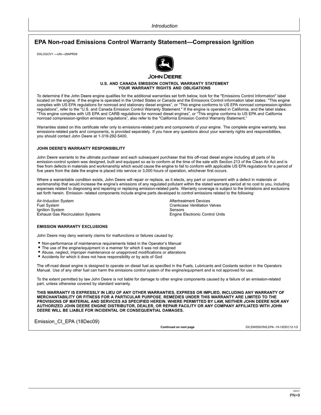 MANUAL DEL OPERADOR DE LA EXCAVADORA JONH DEERE 380GLC N.° 2