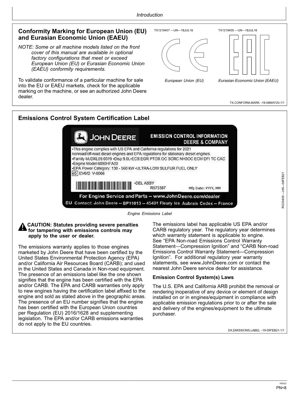MANUAL DEL OPERADOR DE LA EXCAVADORA JONH DEERE 470 P