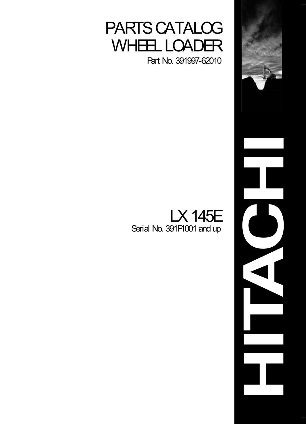 Hitachi LX145E Wheel Loader Parts Catalog Manual SN 391F1001-up