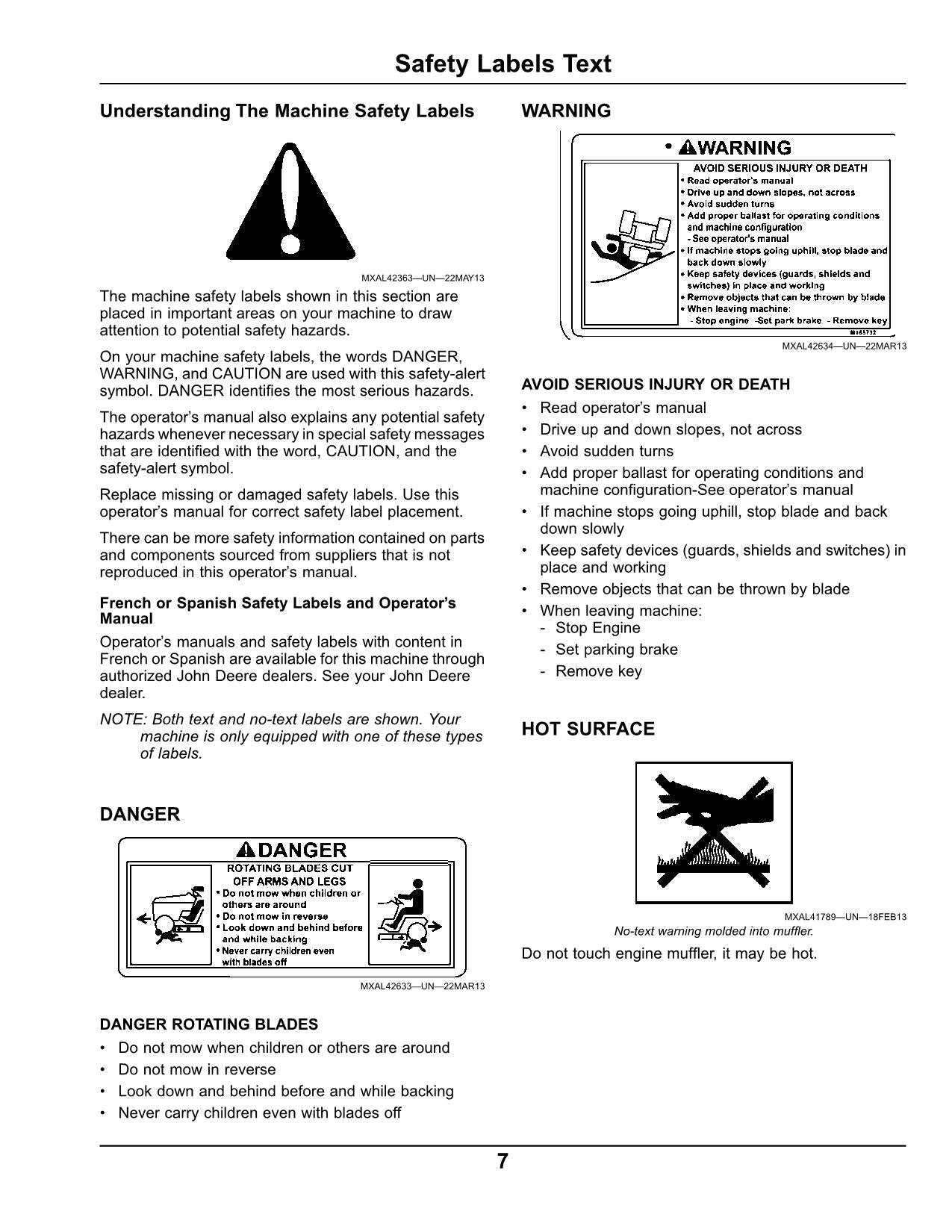 MANUAL DEL OPERADOR DEL TRACTOR JOHN DEERE X750 X754 X758 SER 040001 - 050000
