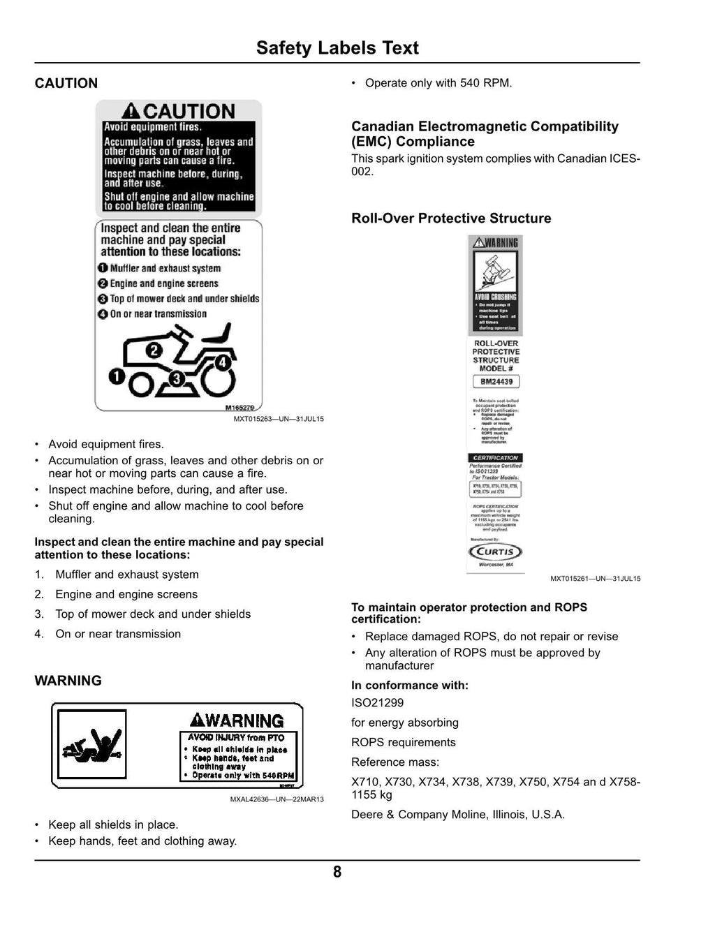 MANUAL DEL OPERADOR DEL TRACTOR JOHN DEERE X750 X754 X758 SER 040001 - 050000