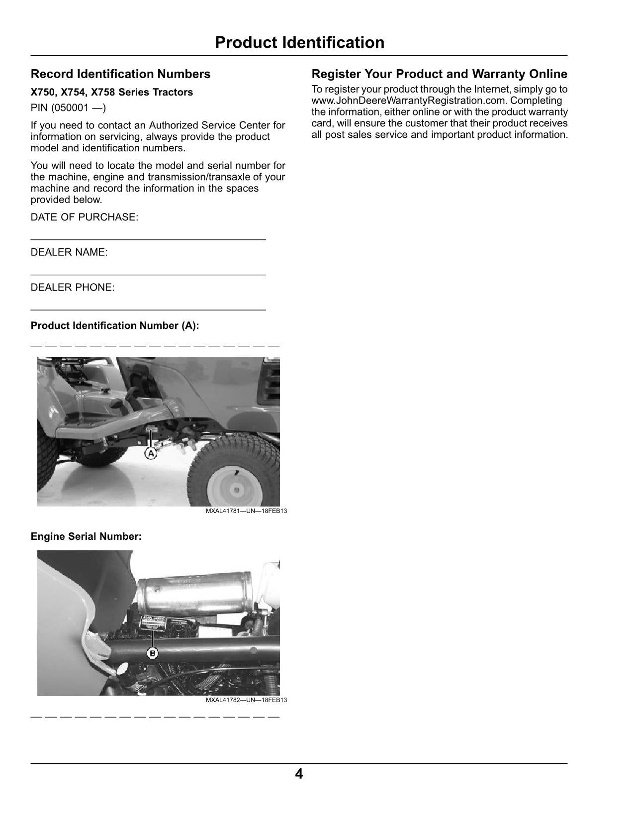 MANUAL DEL OPERADOR DEL TRACTOR JOHN DEERE X750 X754 X758 SER 050001 - 060000