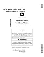 MANUAL DEL OPERADOR DEL TRACTOR JOHN DEERE X570 X580 X584 X590120001-