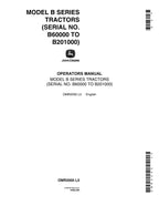 MANUAL DEL OPERADOR DEL TRACTOR JOHN DEERE B 60000 5 DÍGITOS - 201000