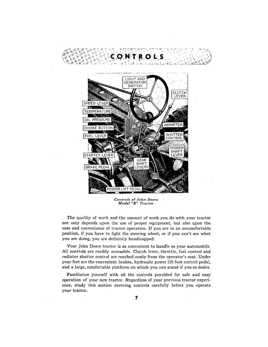 MANUAL DEL OPERADOR DEL TRACTOR JOHN DEERE B 60000 5 DÍGITOS - 201000