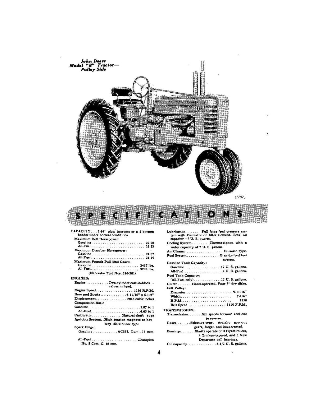MANUAL DEL OPERADOR DEL TRACTOR JOHN DEERE B B201001-