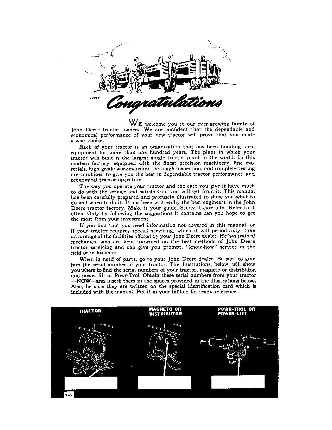 MANUAL DEL OPERADOR DEL TRACTOR JOHN DEERE B B201001-