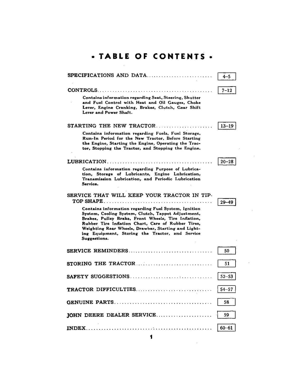 JOHN DEERE BR BO TRACTOR OPERATORS MANUAL