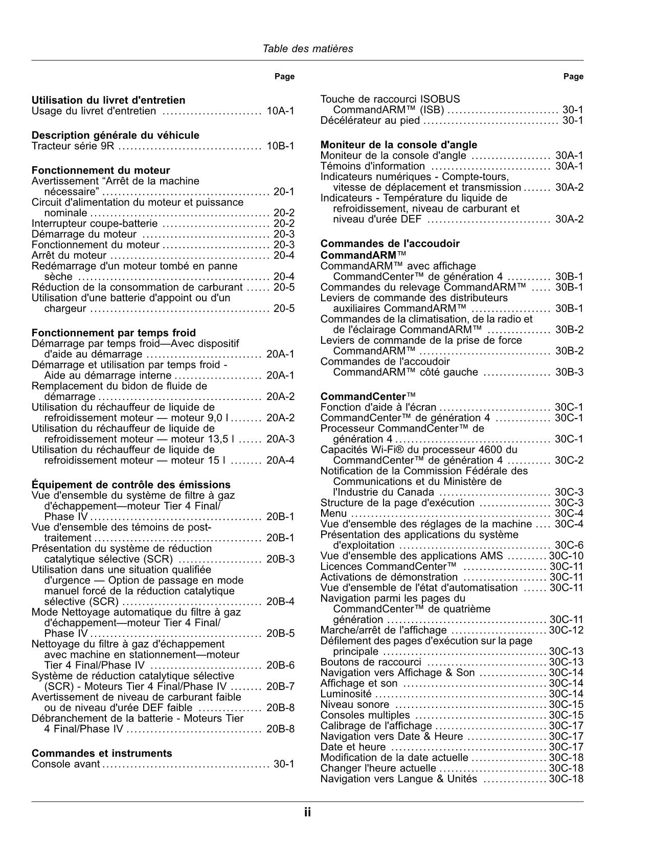 MANUAL DEL OPERADOR DEL TRACTOR JOHN DEERE 9370R 9420R 9470R 9520R 9570R 9620R (FRANCÉS)