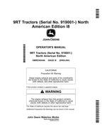 MANUAL DEL OPERADOR DEL TRACTOR JOHN DEERE 9470RT 9520RT 9570RT 919001-920000