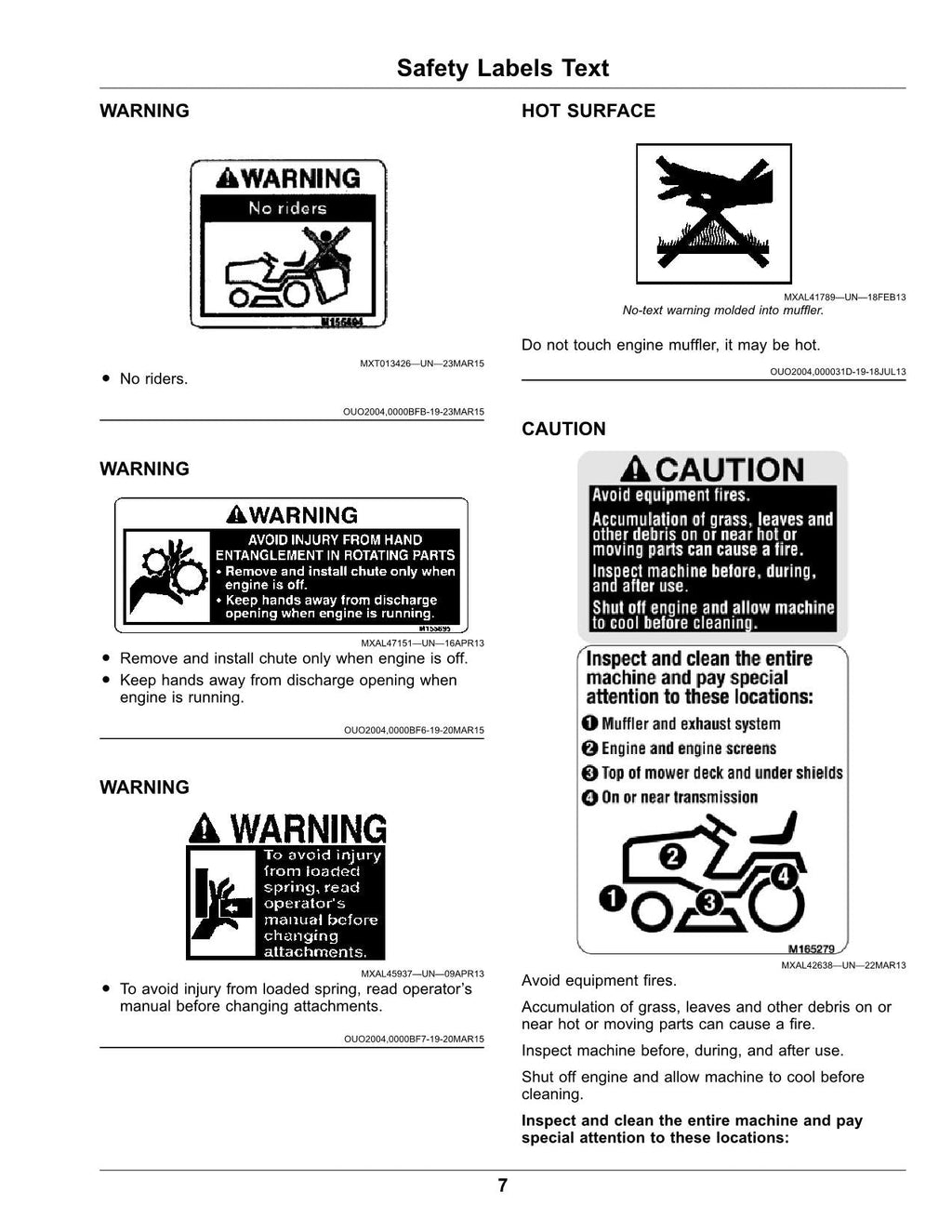 MANUAL DEL OPERADOR DEL TRACTOR JOHN DEERE X350R 050001-
