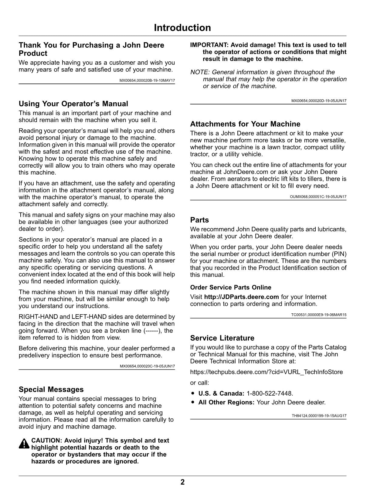 MANUAL DEL OPERADOR DEL TRACTOR JOHN DEERE X570 X580 X584 X590 Norteamérica