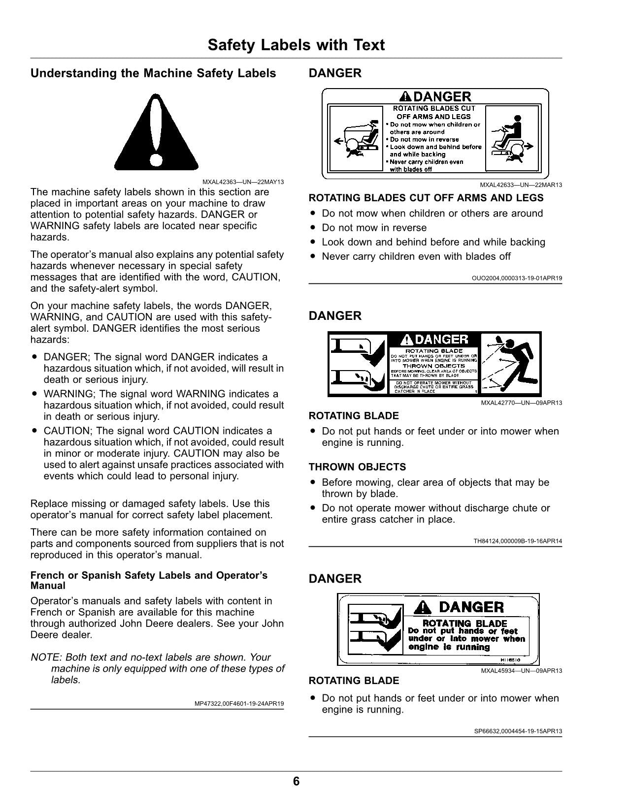 MANUAL DEL OPERADOR DEL TRACTOR JOHN DEERE X570 X580 X584 X590 Norteamérica