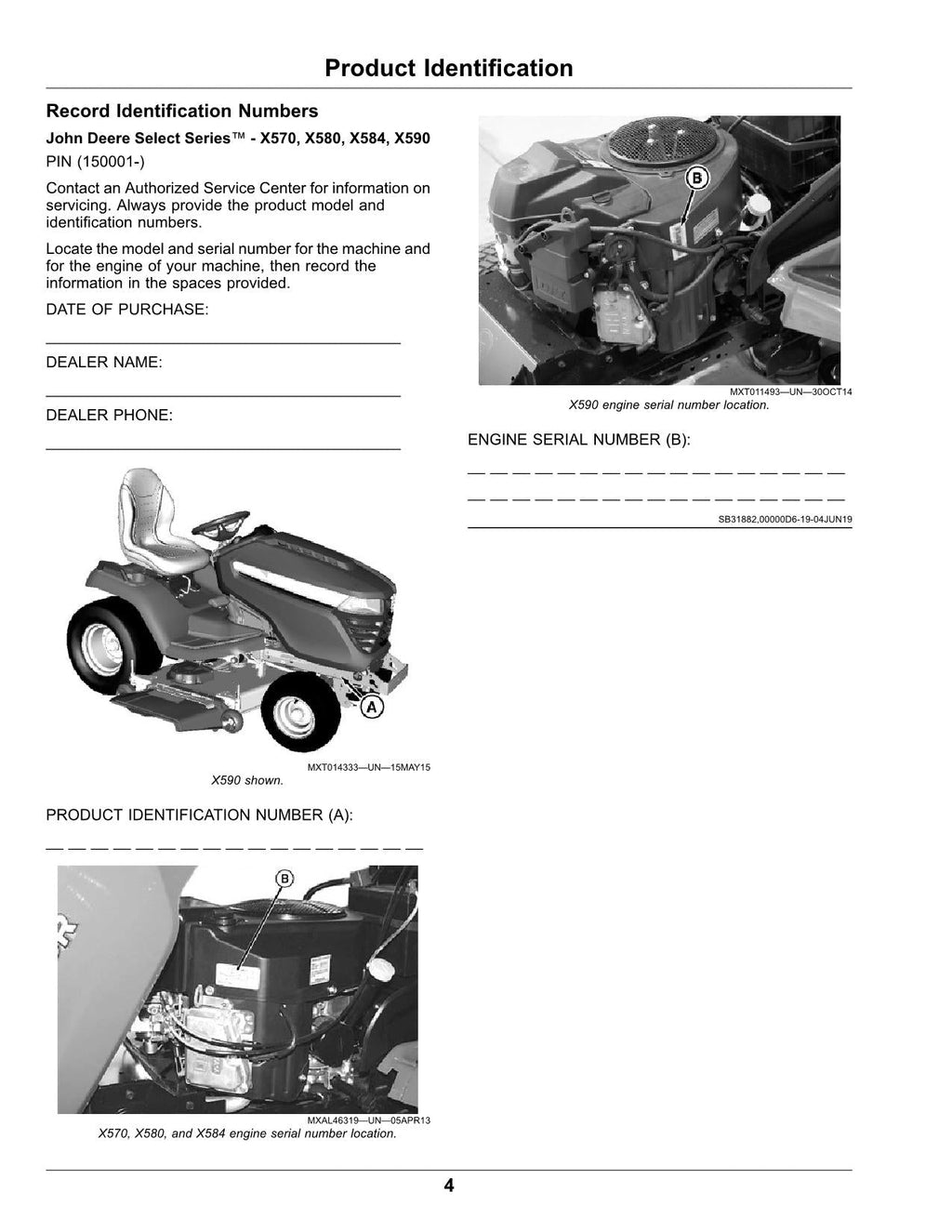 MANUAL DEL OPERADOR DEL TRACTOR JOHN DEERE X570 X580 X584 X590 Norteamérica