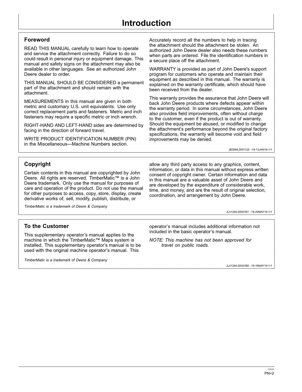 MAPAS TIMBERMATIC DE JOHN DEERE TODOS LOS MODELOS SKIDDER MANUAL DEL OPERADOR