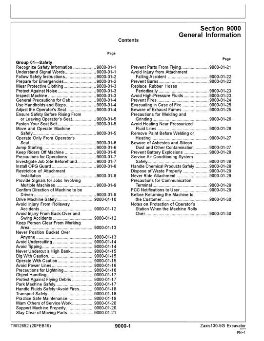 HITACHI ZAXIS130-5G EXCAVATOR OPERATION TEST SERVICE MANUAL