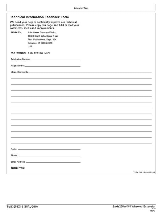 HITACHI ZAXIS230W-5N EXCAVATOR OPERATION TEST SERVICE MANUAL
