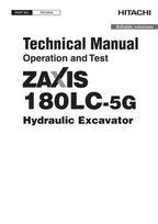 HITACHI ZAXIS180LC-5G EXCAVATOR OPERATION TEST SERVICE MANUAL