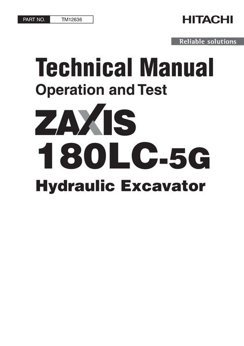 HITACHI ZAXIS180LC-5G EXCAVATOR OPERATION TEST SERVICE MANUAL