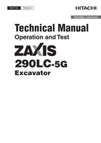 HITACHI ZAXIS290LC-5G EXCAVATOR OPERATION TEST SERVICE MANUAL