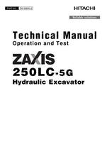 HITACHI ZAXIS250LC-5G EXCAVATOR OPERATION TEST SERVICE MANUAL 1F9DCEG1-C430001-