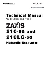 HITACHI ZAXIS210LC-5G ZAXIS210-5G EXCAVATOR OPERATION TEST SERVICE MANUAL