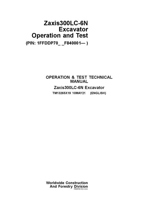 HITACHI ZAXIS300LC-6N EXCAVATOR OPERATION TEST SERVICE MANUAL