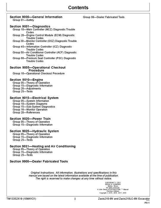 HITACHI ZAXIS210-6N ZAXIS210LC-6N EXCAVATOR OPERATION TEST SERVICE MANUAL