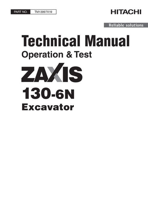 HITACHI ZAXIS130-6N EXCAVATOR OPERATION TEST SERVICE MANUAL