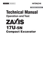 HITACHI ZAXIS17U-5N EXCAVATOR OPERATION TEST SERVICE MANUAL