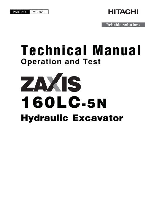 HITACHI ZAXIS160LC-5N EXCAVATOR OPERATION TEST SERVICE MANUAL
