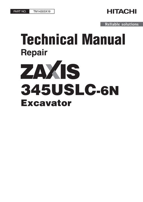 HITACHI ZAXIS345USLC-6N EXCAVATOR OPERATION TEST SERVICE MANUAL