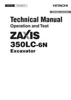 HITACHI ZAXIS350LC-6N EXCAVATOR OPERATION TEST SERVICE MANUAL