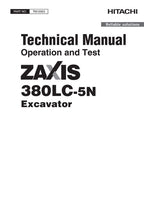 HITACHI ZAXIS380LC-5N EXCAVATOR OPERATION TEST SERVICE MANUAL