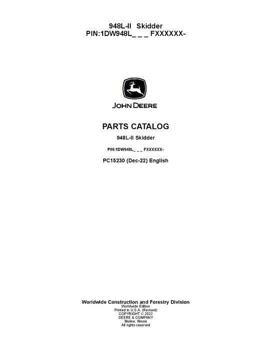 CATÁLOGO DE PIEZAS DEL SKIDDER JOHN DEERE 948L-II MANUAL N.° 1