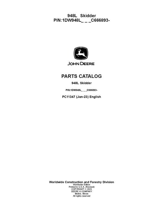 CATÁLOGO DE PIEZAS DEL SKIDDER JOHN DEERE 948L MANUAL N.° 2