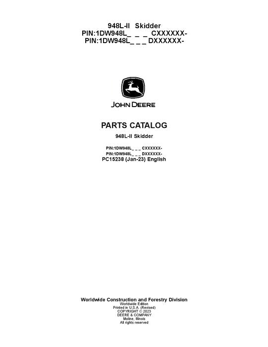 MANUAL DEL CATÁLOGO DE PIEZAS DEL SKIDDER JOHN DEERE 948L-II N.° 2