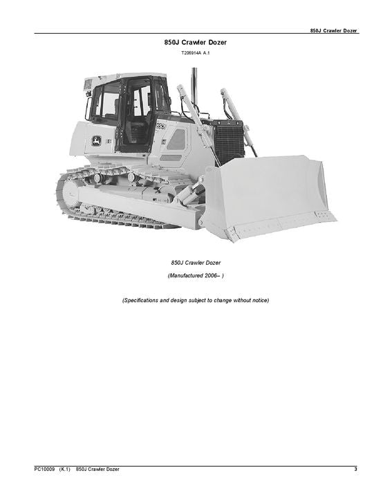 CATÁLOGO DE PIEZAS DE LA BLOQUEADORA SOBRE ORUGAS JOHN DEERE 950K MANUAL 1T0950K_ C310401-