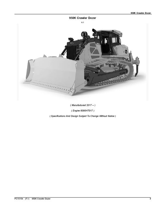 CATÁLOGO DE PIEZAS DE LA BLOQUEADORA SOBRE ORUGAS JOHN DEERE 950K MANUAL 1T0950K_ C310401-